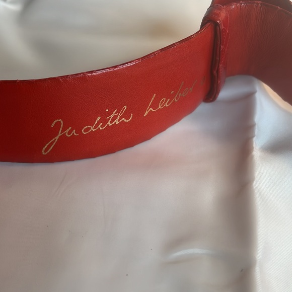 Vintage Judith Leiber red belt with gold clasp